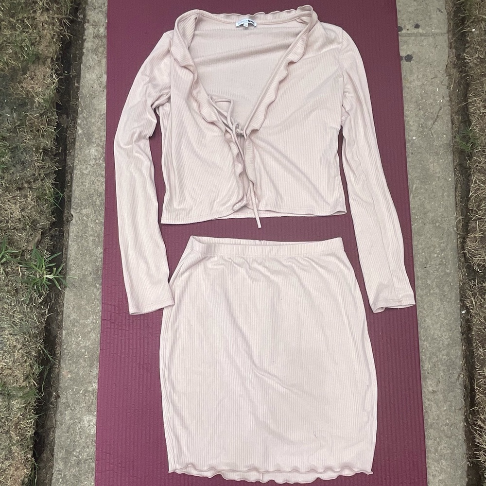 Nude fashion nova skirts set